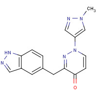 1314382-41-6 3-(1H-indazol-5-ylmethyl)-1-(1-methylpyrazol-4-yl)pyridazin-4-one chemical structure