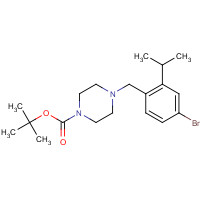 1446819-66-4 tert-butyl 4-[(4-bromo-2-propan-2-ylphenyl)methyl]piperazine-1-carboxylate chemical structure