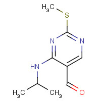 321690-73-7 2-methylsulfanyl-4-(propan-2-ylamino)pyrimidine-5-carbaldehyde chemical structure
