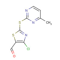 914348-70-2 4-chloro-2-(4-methylpyrimidin-2-yl)sulfanyl-1,3-thiazole-5-carbaldehyde chemical structure