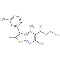 1312594-76-5 ethyl 4-amino-2-bromo-6-methyl-3-(3-methylphenyl)thieno[2,3-b]pyridine-5-carboxylate chemical structure
