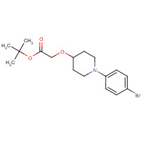 1415794-27-2 tert-butyl 2-[1-(4-bromophenyl)piperidin-4-yl]oxyacetate chemical structure