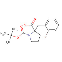 351002-85-2 2-[(2-bromophenyl)methyl]-1-[(2-methylpropan-2-yl)oxycarbonyl]pyrrolidine-2-carboxylic acid chemical structure