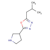 1225218-56-3 2-(2-methylpropyl)-5-pyrrolidin-3-yl-1,3,4-oxadiazole chemical structure