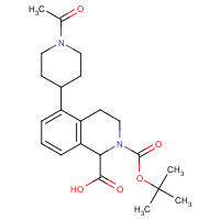 1430563-95-3 5-(1-acetylpiperidin-4-yl)-2-[(2-methylpropan-2-yl)oxycarbonyl]-3,4-dihydro-1H-isoquinoline-1-carboxylic acid chemical structure