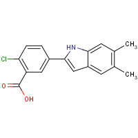 835595-04-5 2-chloro-5-(5,6-dimethyl-1H-indol-2-yl)benzoic acid chemical structure
