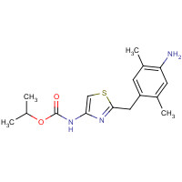 1421923-13-8 propan-2-yl N-[2-[(4-amino-2,5-dimethylphenyl)methyl]-1,3-thiazol-4-yl]carbamate chemical structure
