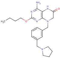 1228585-88-3 4-amino-2-butoxy-8-[[3-(pyrrolidin-1-ylmethyl)phenyl]methyl]-5,7-dihydropteridin-6-one chemical structure