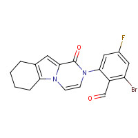 1433990-33-0 2-bromo-4-fluoro-6-(1-oxo-6,7,8,9-tetrahydropyrazino[1,2-a]indol-2-yl)benzaldehyde chemical structure