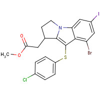 476618-79-8 methyl 2-[5-bromo-4-(4-chlorophenyl)sulfanyl-7-iodo-2,3-dihydro-1H-pyrrolo[1,2-a]indol-3-yl]acetate chemical structure