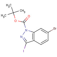 1313387-72-2 tert-butyl 6-bromo-3-iodoindazole-1-carboxylate chemical structure
