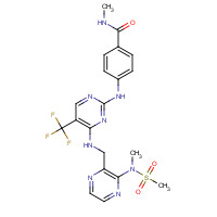 1345713-71-4 N-methyl-4-[[4-[[3-[methyl(methylsulfonyl)amino]pyrazin-2-yl]methylamino]-5-(trifluoromethyl)pyrimidin-2-yl]amino]benzamide chemical structure