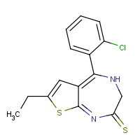 40054-40-8 5-(2-chlorophenyl)-7-ethyl-3,4-dihydrothieno[2,3-e][1,4]diazepine-2-thione chemical structure