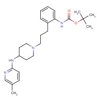 518285-65-9 tert-butyl N-[2-[3-[4-[(5-methylpyridin-2-yl)amino]piperidin-1-yl]propyl]phenyl]carbamate chemical structure
