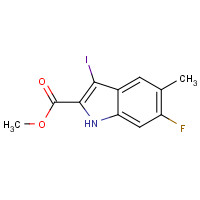 1126423-38-8 methyl 6-fluoro-3-iodo-5-methyl-1H-indole-2-carboxylate chemical structure