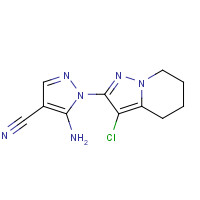 149978-57-4 5-amino-1-(3-chloro-4,5,6,7-tetrahydropyrazolo[1,5-a]pyridin-2-yl)pyrazole-4-carbonitrile chemical structure