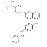 1203509-93-6 N-[4-[[7-[4-(dimethylamino)piperidin-1-yl]-1,8-naphthyridin-4-yl]amino]phenyl]benzamide chemical structure