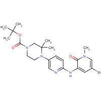 1433990-40-9 tert-butyl 4-[6-[(5-bromo-1-methyl-2-oxopyridin-3-yl)amino]pyridin-3-yl]-3,3-dimethylpiperazine-1-carboxylate chemical structure