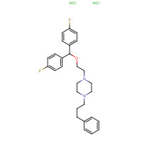 67469-78-7 1-[2-[bis(4-fluorophenyl)methoxy]ethyl]-4-(3-phenylpropyl)piperazine;dihydrochloride chemical structure