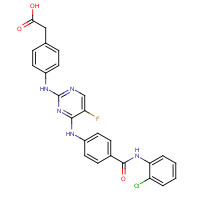 1158838-42-6 2-[4-[[4-[4-[(2-chlorophenyl)carbamoyl]anilino]-5-fluoropyrimidin-2-yl]amino]phenyl]acetic acid chemical structure