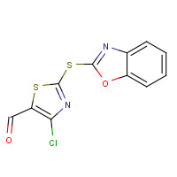 914348-74-6 2-(1,3-benzoxazol-2-ylsulfanyl)-4-chloro-1,3-thiazole-5-carbaldehyde chemical structure