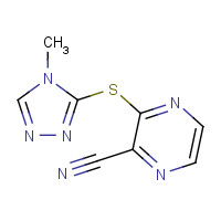 1000269-44-2 3-[(4-methyl-1,2,4-triazol-3-yl)sulfanyl]pyrazine-2-carbonitrile chemical structure