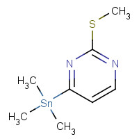 123061-59-6 trimethyl-(2-methylsulfanylpyrimidin-4-yl)stannane chemical structure