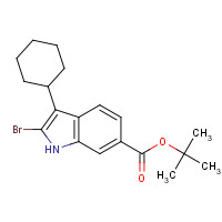 879498-90-5 tert-butyl 2-bromo-3-cyclohexyl-1H-indole-6-carboxylate chemical structure