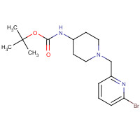 303763-37-3 tert-butyl N-[1-[(6-bromopyridin-2-yl)methyl]piperidin-4-yl]carbamate chemical structure