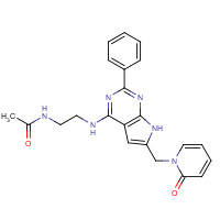 343632-00-8 N-[2-[[6-[(2-oxopyridin-1-yl)methyl]-2-phenyl-7H-pyrrolo[2,3-d]pyrimidin-4-yl]amino]ethyl]acetamide chemical structure