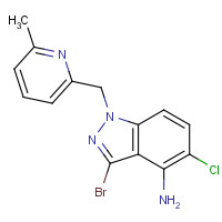 1527518-28-0 3-bromo-5-chloro-1-[(6-methylpyridin-2-yl)methyl]indazol-4-amine chemical structure