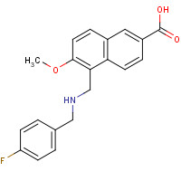 713515-72-1 5-[[(4-fluorophenyl)methylamino]methyl]-6-methoxynaphthalene-2-carboxylic acid chemical structure