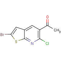 1353894-28-6 1-(2-bromo-6-chlorothieno[2,3-b]pyridin-5-yl)ethanone chemical structure