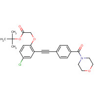 1240288-25-8 tert-butyl 2-[4-chloro-2-[2-[4-(morpholine-4-carbonyl)phenyl]ethynyl]phenoxy]acetate chemical structure