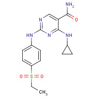 1198301-64-2 4-(cyclopropylamino)-2-(4-ethylsulfonylanilino)pyrimidine-5-carboxamide chemical structure