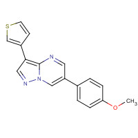 216661-57-3 6-(4-methoxyphenyl)-3-thiophen-3-ylpyrazolo[1,5-a]pyrimidine chemical structure