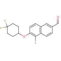 1544665-11-3 6-(4,4-difluorocyclohexyl)oxy-5-iodonaphthalene-2-carbaldehyde chemical structure