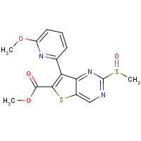 1462949-96-7 methyl 7-(6-methoxypyridin-2-yl)-2-methylsulfinylthieno[3,2-d]pyrimidine-6-carboxylate chemical structure