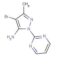 1250084-93-5 4-bromo-5-methyl-2-pyrimidin-2-ylpyrazol-3-amine chemical structure