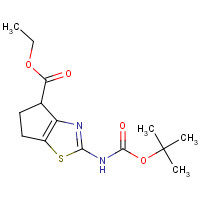 1190391-82-2 ethyl 2-[(2-methylpropan-2-yl)oxycarbonylamino]-5,6-dihydro-4H-cyclopenta[d][1,3]thiazole-4-carboxylate chemical structure