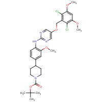 1453211-64-7 tert-butyl 4-[4-[[5-[(2,6-dichloro-3,5-dimethoxyphenyl)methoxy]pyrimidin-2-yl]amino]-3-methoxyphenyl]piperidine-1-carboxylate chemical structure
