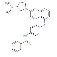 1203509-96-9 N-[4-[[7-[3-(dimethylamino)pyrrolidin-1-yl]-1,8-naphthyridin-4-yl]amino]phenyl]benzamide chemical structure