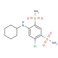 14558-87-3 4-chloro-6-(cyclohexylamino)benzene-1,3-disulfonamide chemical structure