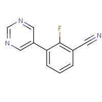 1428881-81-5 2-fluoro-3-pyrimidin-5-ylbenzonitrile chemical structure
