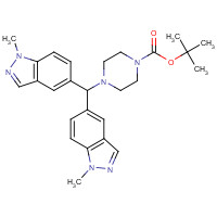 1446818-54-7 tert-butyl 4-[bis(1-methylindazol-5-yl)methyl]piperazine-1-carboxylate chemical structure