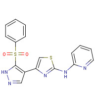 1235312-99-8 4-[5-(benzenesulfonyl)-1H-pyrazol-4-yl]-N-pyridin-2-yl-1,3-thiazol-2-amine chemical structure