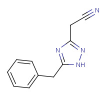 57723-86-1 2-(5-benzyl-1H-1,2,4-triazol-3-yl)acetonitrile chemical structure
