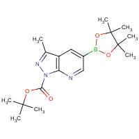 1131121-50-0 tert-butyl 3-methyl-5-(4,4,5,5-tetramethyl-1,3,2-dioxaborolan-2-yl)pyrazolo[3,4-b]pyridine-1-carboxylate chemical structure