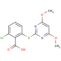 123342-93-8 2-chloro-6-(4,6-dimethoxypyrimidin-2-yl)sulfanylbenzoic acid chemical structure