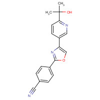 1207747-04-3 4-[4-[6-(2-hydroxypropan-2-yl)pyridin-3-yl]-1,3-oxazol-2-yl]benzonitrile chemical structure